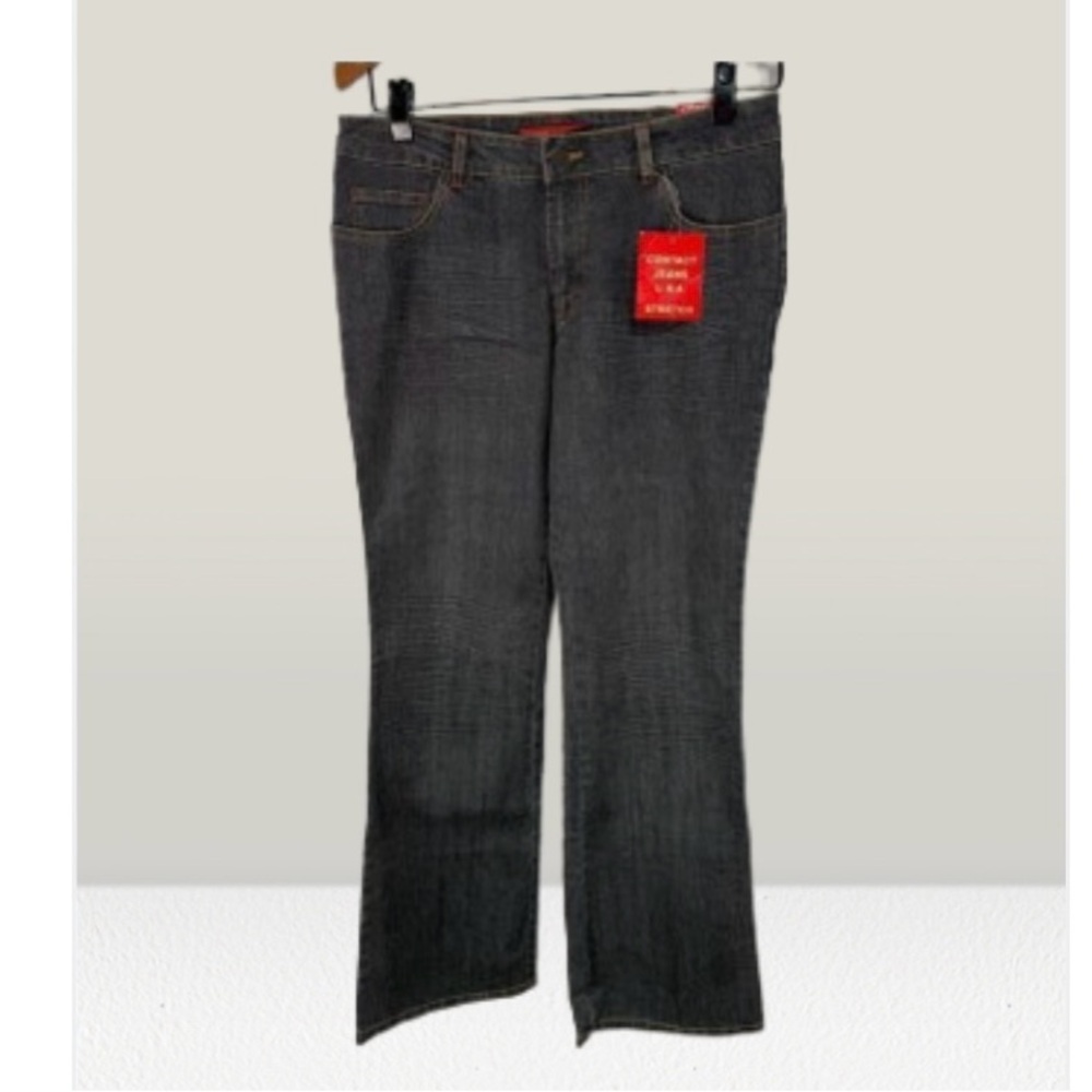 Y2K Contact Jeans sz 13/14 Juniors Flare Legs Zip NEW #F649
